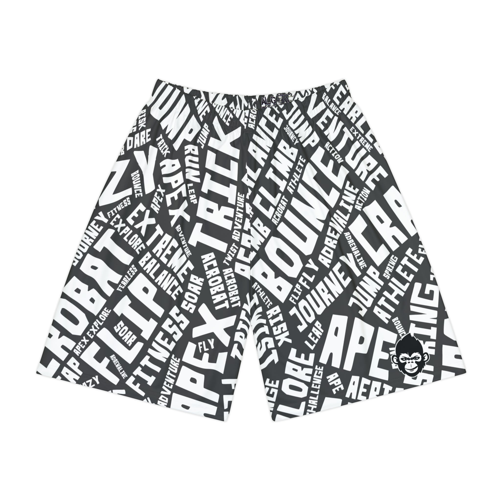Wordcloud Gym Shorts (White Text) - Crazy Ape Extreme Equipment
