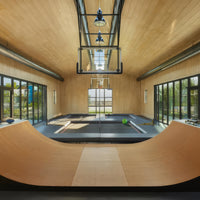 Custom Trampoline room with a in ground trampoline