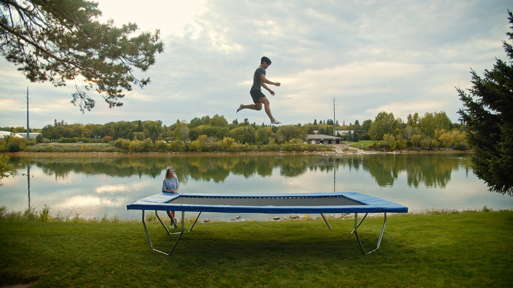 Trampoline at the lake